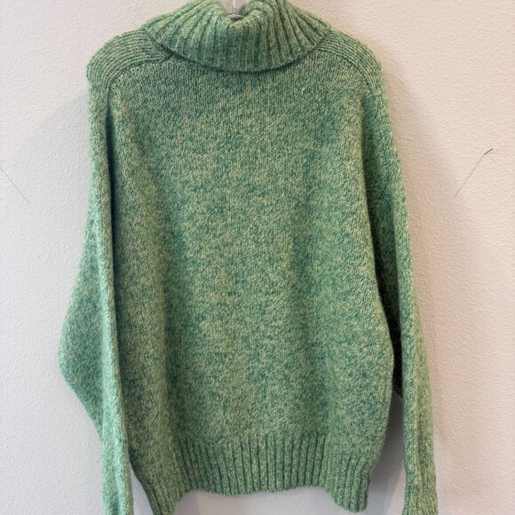 Zara Marled Green Oversized Sweater - Picture 2 of 3